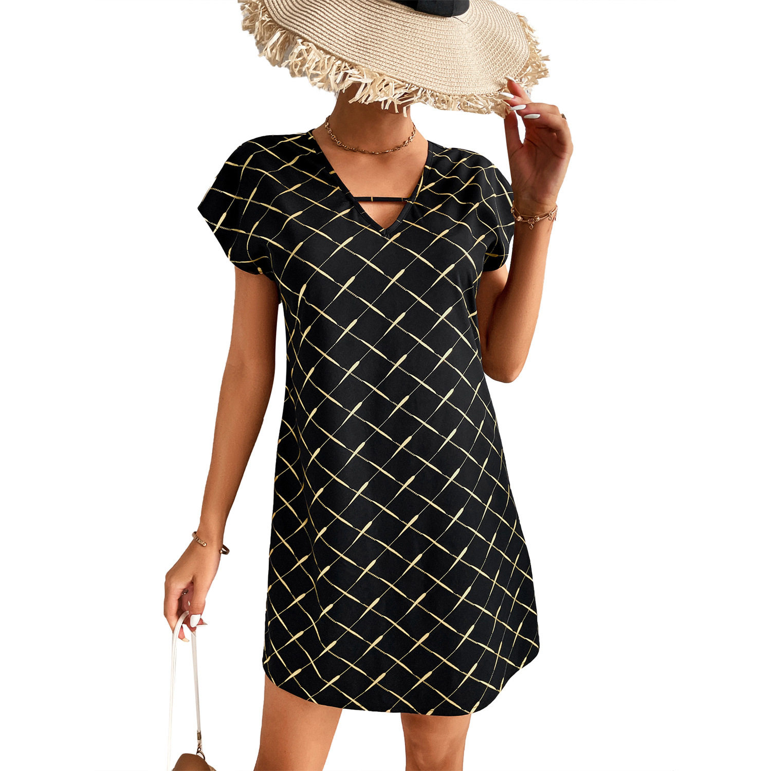 Casual Vacation Dress Waist Defining Slim Fit Elegant Style Perfect for Summer Outings Wholesale Available