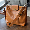 2025 Vintage Vegetable Tanned Cowhide Bag Women's Bag Genuine Leather Shoulder Crossbody Bag Simple Casual Large Capacity Dumpling Bag