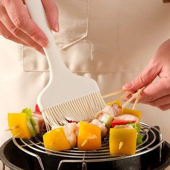Outdoor Camping High-Temperature Resistant Oil Brush Kitchen Pancake Barbecue Sauce Brush Household Silicone Non-Shedding Baking Silicone Brush