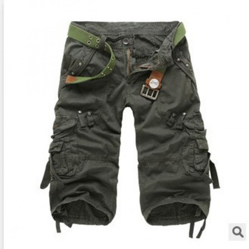 亚马逊批发男士7分裤多口袋中裤多色军旅休闲裤男韩版外贸批发