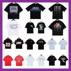 Cross-border wholesale American street fashion brand AM1R1 ICON letter printing loose round neck short sleeve men's and women's T-shirt TEE