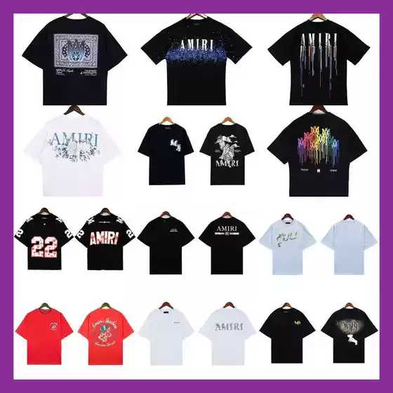 Cross-border wholesale American street fashion brand AM1R1 ICON letter printing loose round neck short sleeve men's and women's T-shirt TEE
