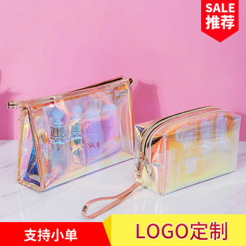 Laser Magic Color Cosmetic Bag Large Capacity High Color TPU Transparent Portable Storage Bag small size Multi-Functional Wash Bag
