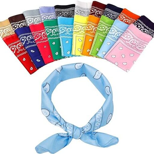 Polyester 55x 55 Paisley Cashew Flower Amoeba Square Scarf Hip-hop Street Dance Riding Scarf Melon Flower Handkerchief