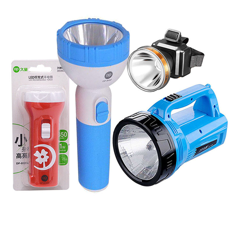 Flashlight LED Rechargeable Searchlight Household Emergency Light Handheld Strong Light Portable Headlight Outdoor Lighting