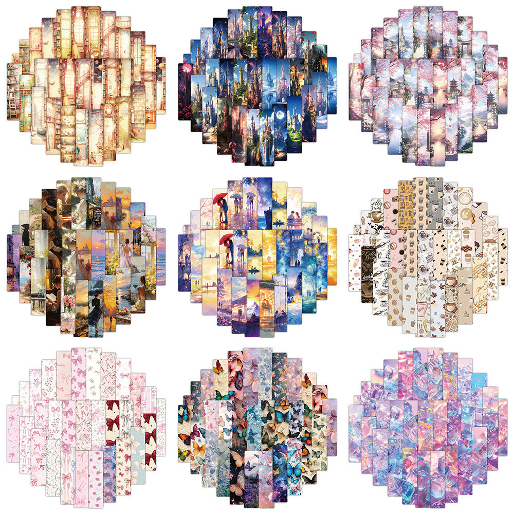 24 Pieces of Cultural and Creative Bookmark Collection, Cross-Border Chinese Style Illustrations, Paper Bookmarks, Student Reading Annotations, Cute and Creative Bookmarks