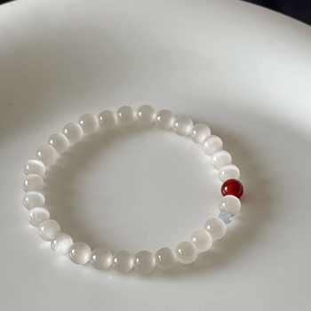 New Cardamom Wine Red Elegant Cat's Eye Bracelet Simple Fashion Cute Goddess Best Friend Gift Student