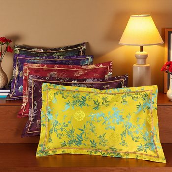 Brocade Pillowcase Chinese-Style Pillowcase Herbal Health Pillow Pillowcase Thuja Traveling Exhibition Pillowcase Live Sales Dropshipping