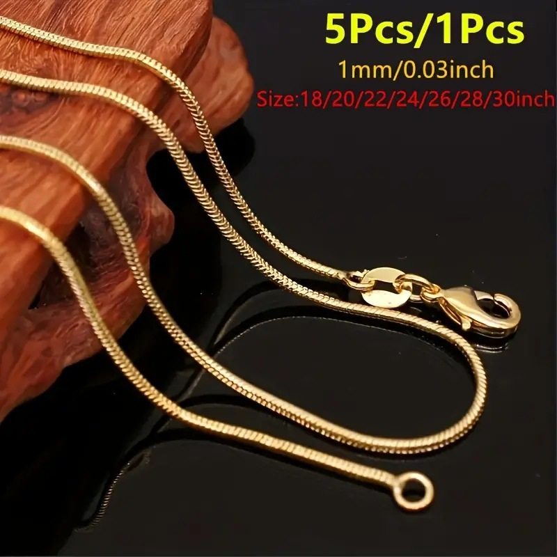 1MM Snake Bone Chain Wholesale Silver Plated Snake Chain Hot Selling Silver Jewelry European and American Women's Collarbone Necklace Cross Border New Accessories Factory