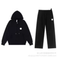 Black full zipper straight suit