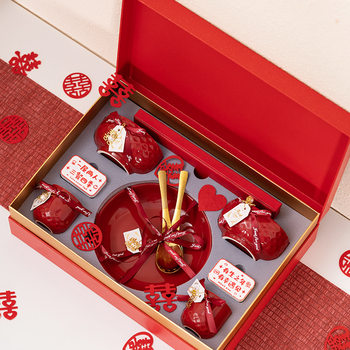 Wedding wedding engagement gift for new couple bowl dish chopsticks Cup tableware gift box suit practical high-end hand gift box