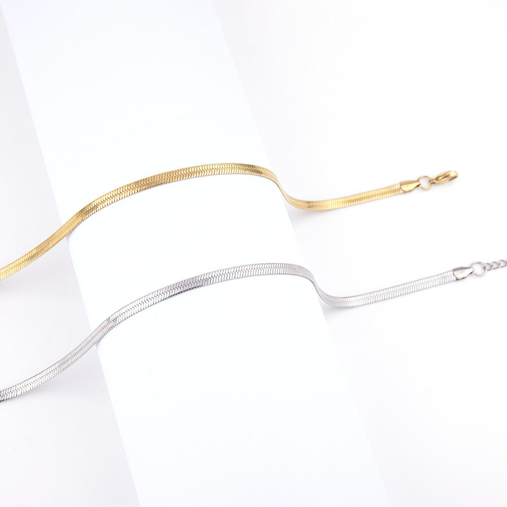 Customized Blade Chain Titanium Steel Necklace Trendy Jewelry Simple Accessories Light Luxury High-End Clavicle Chain Cross-Border Hot Sale