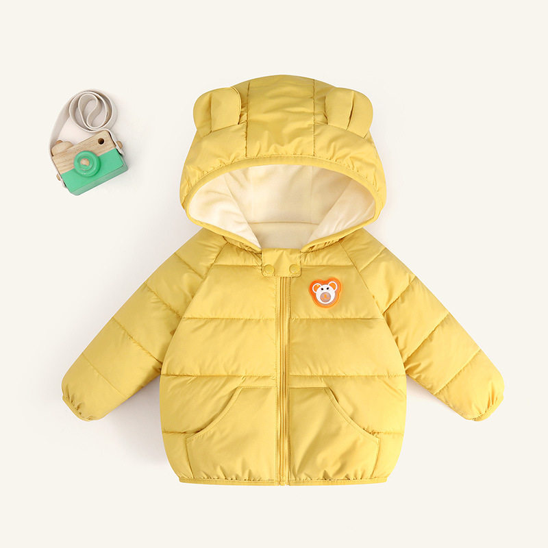Children's Down Cotton Jacket with LED Lights, New Winter Thickened Coat, Boys & Girls Fleece-Lined Warm Jacket