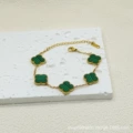 Green double-sided mother-of-pearl bracelet