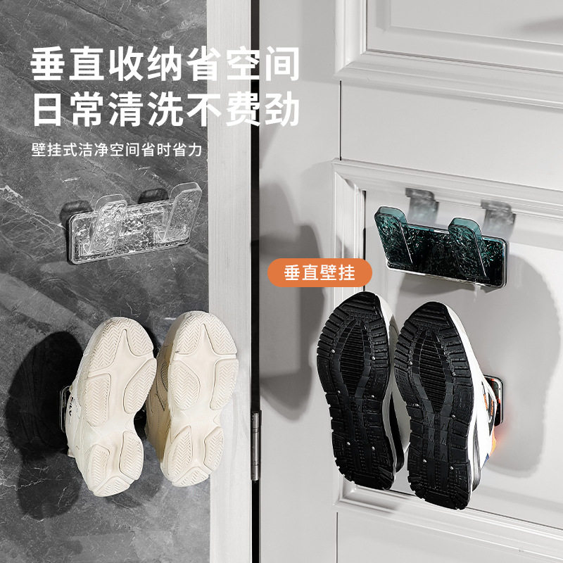 Home Punch-Free Wall-Mounted Door Bathroom Balcony Wall Shoe Rack Shoe Storage Sports Shoe Storage Sandal Rack