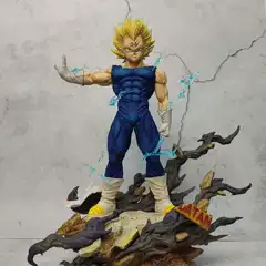 Super Saiyan Dragon Ball HB Demonized Vegeta Handheld Double Headed Sculpture Standing posture Anime Model Statue GK