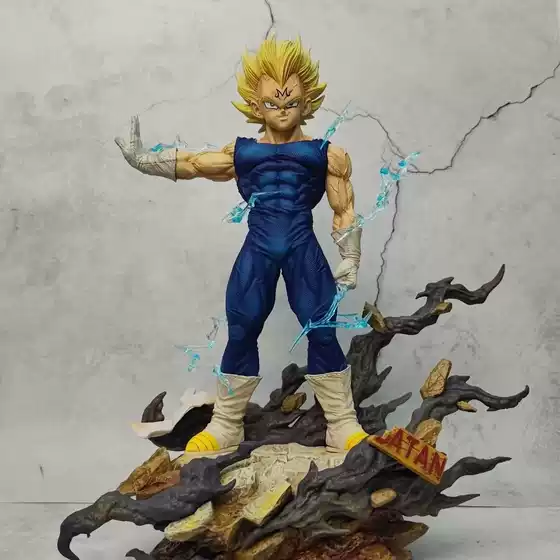 Super Saiyan Dragon Ball HB Demonized Vegeta Handheld Double Headed Sculpture Standing posture Anime Model Statue GK