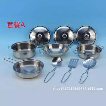 Mini Stainless Steel Small Pot Spoon Kitchen Play House Hardware Accessories