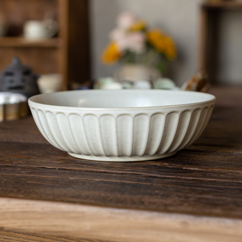 【 8.5inch 】菊柄平底深皿 直径21.5 高さ6.5cm