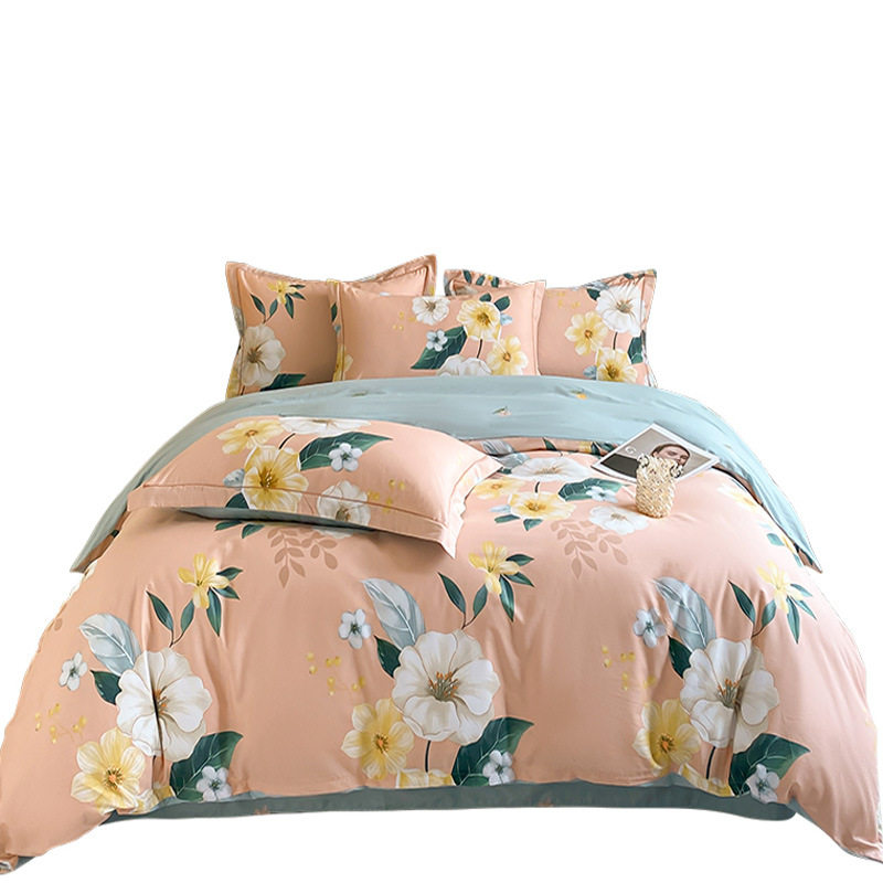 New four-piece set of inner and outer cotton double-sided high-density cotton long-staple cotton bedding quilt cover 4-piece set special offer hot sale