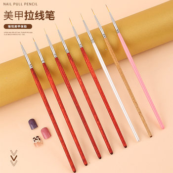 Wholesale Manicure Pen Set Wooden Pole Painted Pull Line Pen Flower Hook Pen Stroke Pen Bjd Face Pen