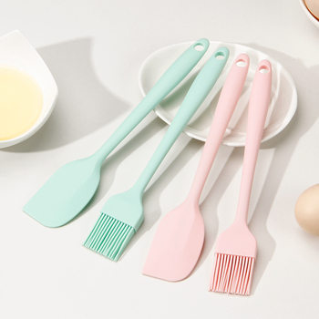 One-piece Silicone Brush Scraper suit Pancake Pancake Sauce Scraper High Temperature Resistant Barbecue Brush Kitchen Oil Brush