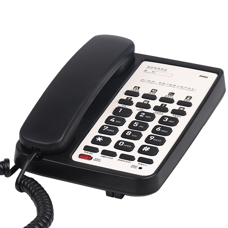 宝泰尔P005酒店宾馆客房电话机免提一键拨号固定座机免电池电话