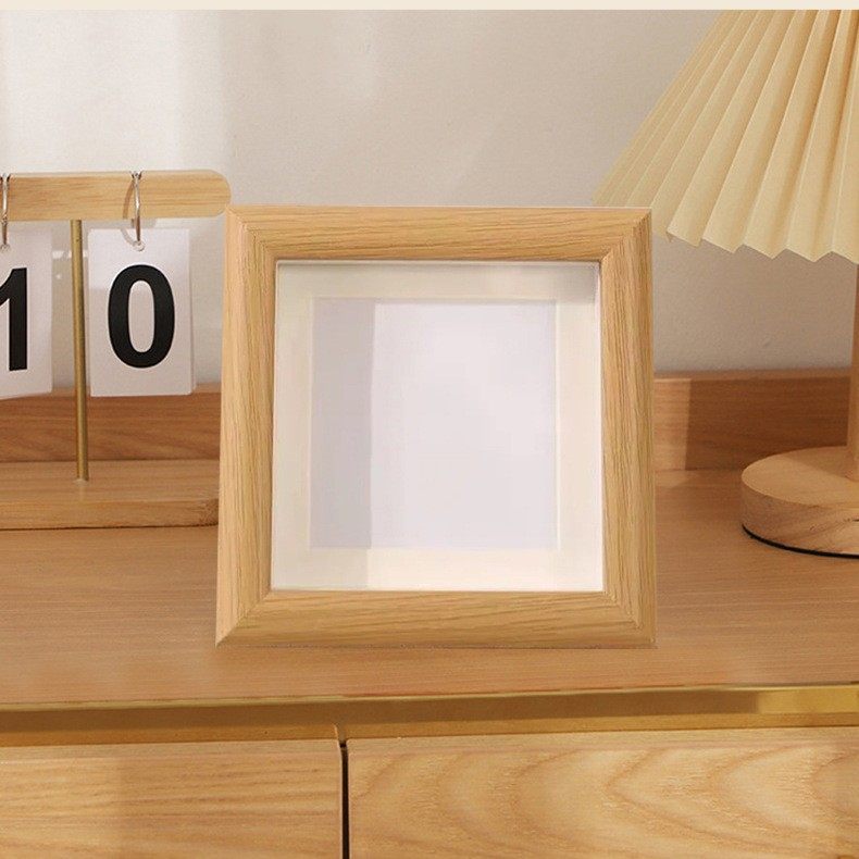 Hollow Photo Frame Simple and Stylish Solid Color Wooden Square Three-Dimensional Decorative Photo Frame Versatile Photo Painting Display Frame