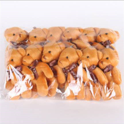 连体小熊挂件花束熊毛绒玩具公仔包包衣服挂饰婚庆抛洒伴手礼玩偶