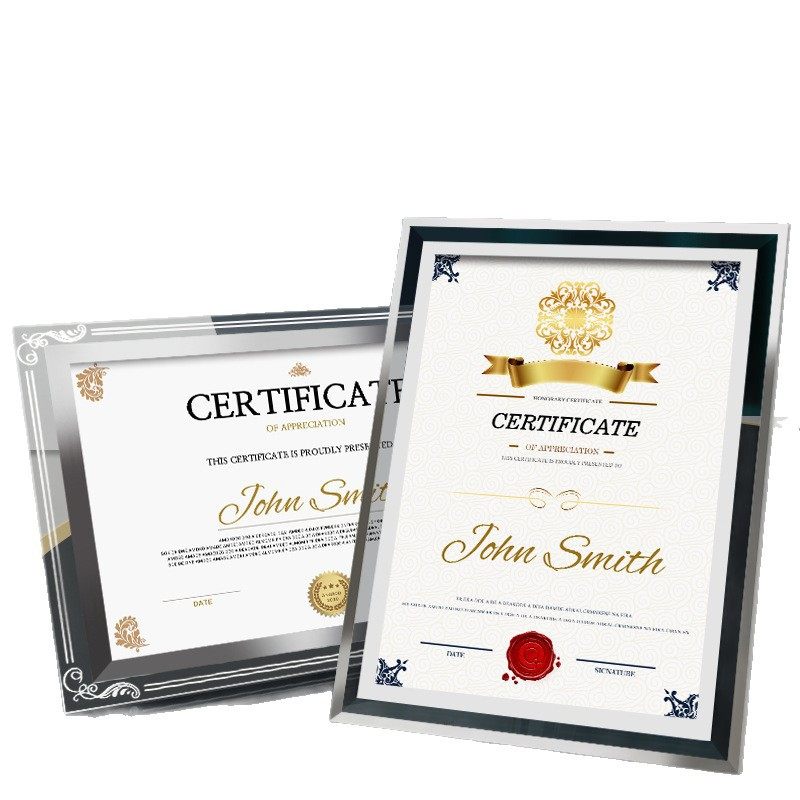Certificate Frame Crystal Acrylic Glass Photo Frame A4 Table Honor Certificate Patent Certificate Framed Table Card Display Stand