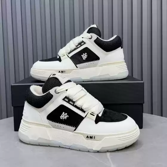 Foreign Trade Classy Men's Shoes Lace-Up Genuine Leather Color Matching Women's American High Street Casual Sports Shoes Thick-Soled Breathable White Shoes