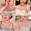 Korean Style Explosive Titanium Steel Pearl Necklace Light Luxury Niche High-end Super Flash Micro Zircon Pendant Clavicle Chain Necklace Chain