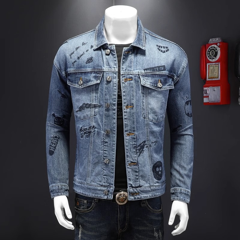 (Mới) Mã B1697 Giá 1590K: Áo Khoác Nam Qitygf Thêu Họa Tiết Hoa Thời Trang Nam Chất Liệu Jean Bò G04 Sản Phẩm Mới, (Miễn Phí Vận Chuyển Toàn Quốc).