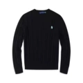 Sweater crew neck black with white label