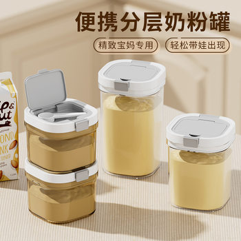 Japanese-style sealed cans moisture-proof baby milk powder storage cans with spoons transparent cereals sealed boxes wholesale