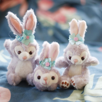 Internet Celebrity Star Dew Rabbit Plush Doll Pendant Cute Rabbit Mini Doll Bag Keychain Pendant Wholesale