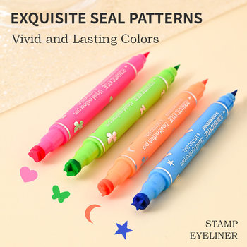 Seal four-color color waterproof eyeliner stage makeup very fine color painting non-blooming Halloween eye eyeliner cross-border