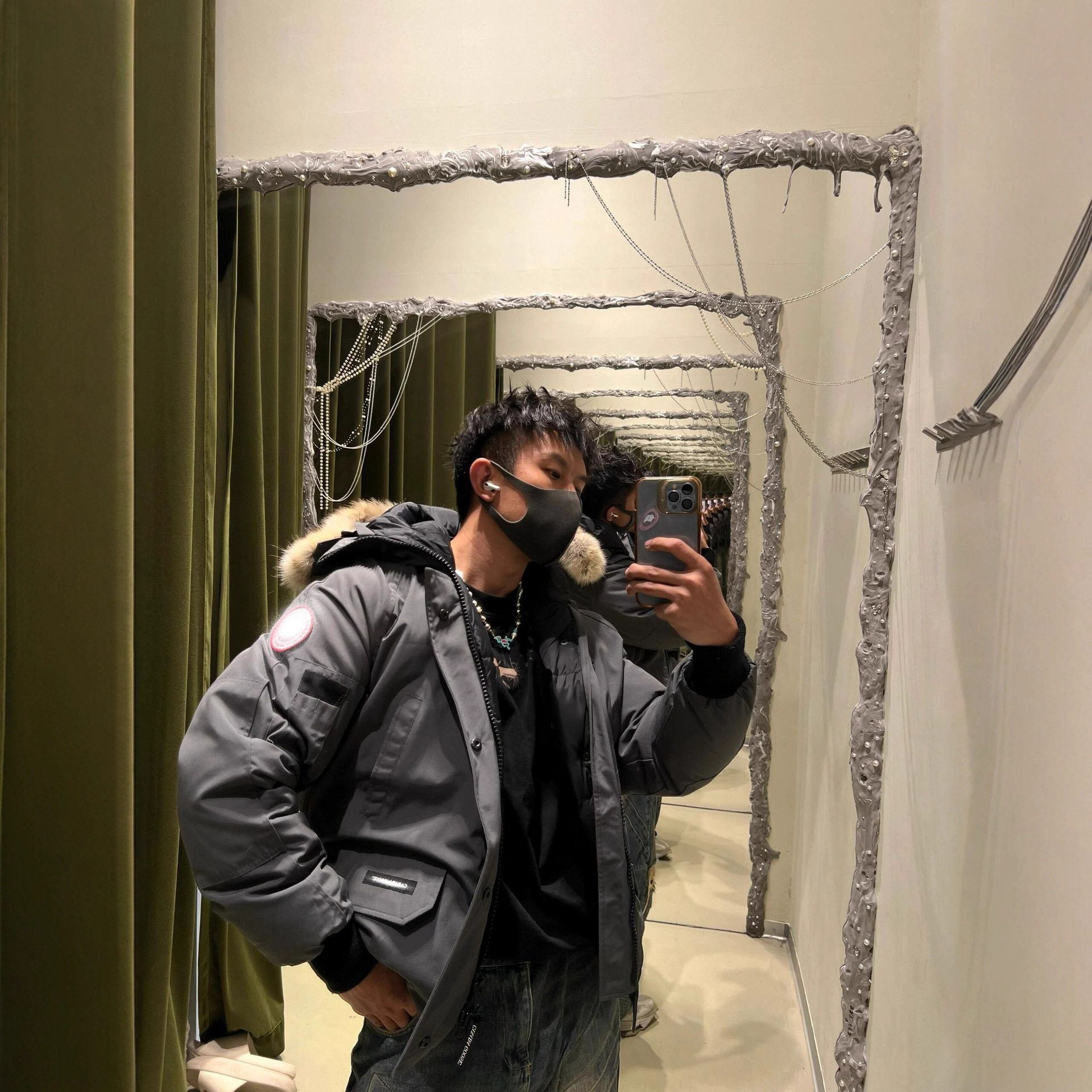 Big Goose 01 Short Bomber Jacket Winter Couple Men's and Women's down Jacket Coat Fur Collar Thickened Warm Fashion