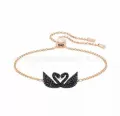 Double black swan rose gold bracelet