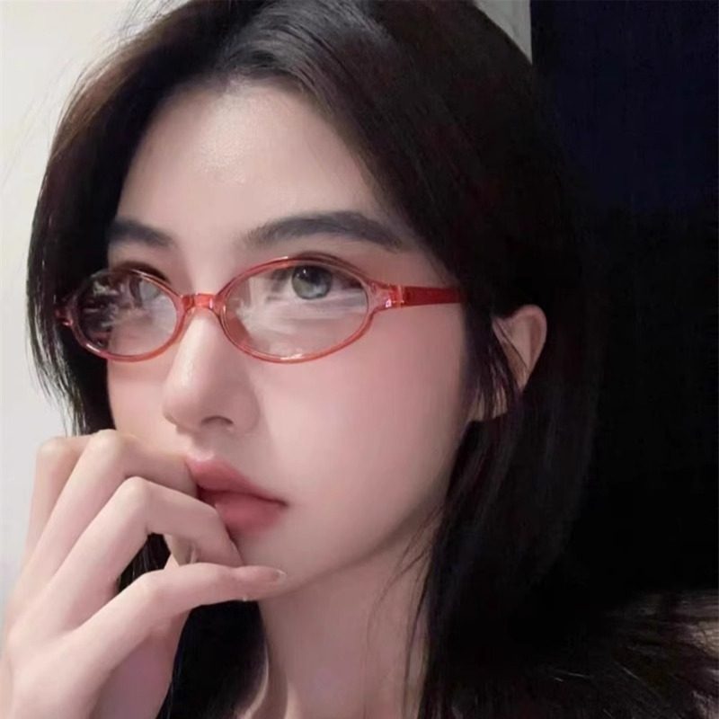 New Cross-border Retro Small Frame Spice Girls Glasses Frame Student Women's Glasses Plain-made Artifact Oval Shape Tide Flat Glasses