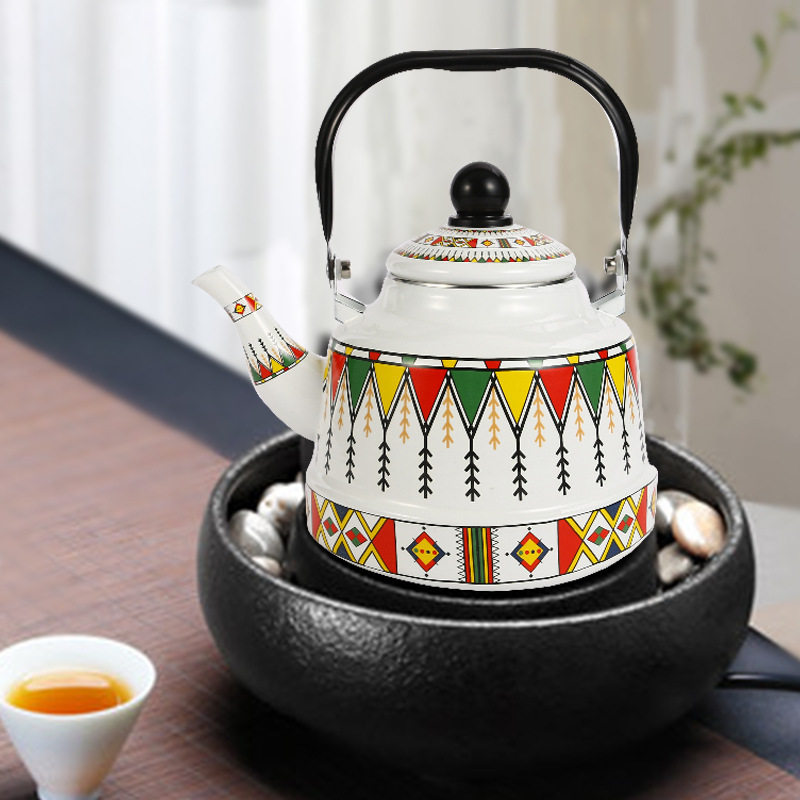 Export European and American quality enamel 2.5L teapot enamel pot enamel pot kettle AliExpress for induction cooker