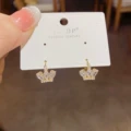 76 zircon crown ear buckle (thick gold plating)