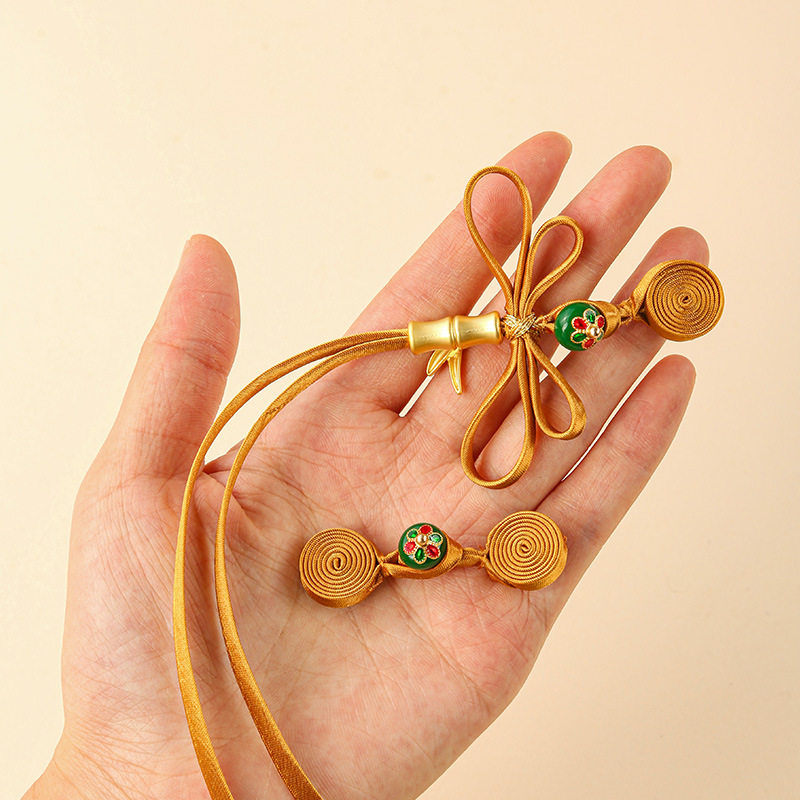 Traditional Chinese-Style Dragonfly-Shaped Fabric Buttons for Qipao, Handmade Winding Dragonfly Incense Coil Long-Tail Flat Buttons for Tang Suits and Hanfu