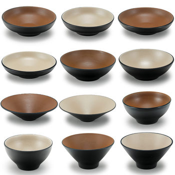 Melamine Coarse Pottery Bowl Noodle Restaurant Special Snail Noodle Bowl Bamboo Hat Bowl Soup Bowl Japanese Imitation Porcelain Commercial Plastic Tableware