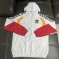 8-2627 thin hooded windbreaker flamenco white and red