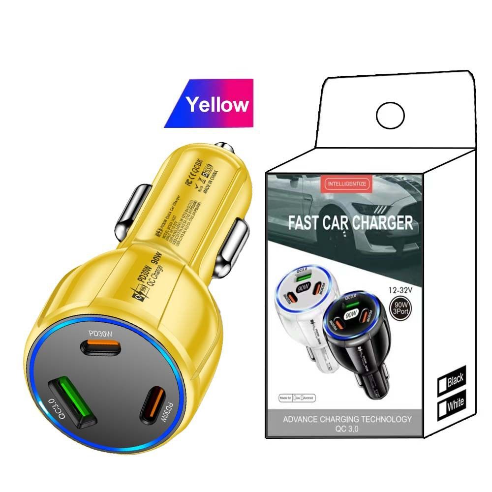 Multi-Port Pd USB Car Charging Mobile Phone Type-C Adapter Qc3.0 Fast Car Charging