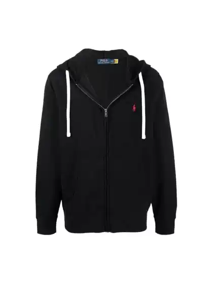Cross-Border Laff Rl Pony Embroidered Logo Zipper Jacket Casual Fleece Sweatshirt Jacket Sports Leisure Outdoor