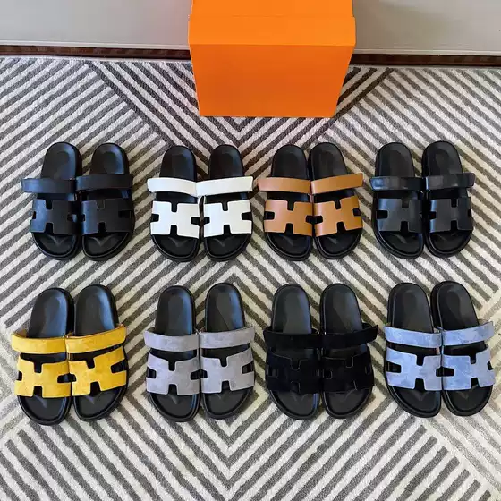 European Style New Model Men's Couple Slippers Trendy Solid Color Versatile Velcro Casual Fashion Beach Sandals