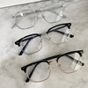Little Red Book Same Style Eyebrows Metal Short-sighted Eye Frame Women's Available Power Round Face Half Frame Men's Eye Frame Korean Style Fashionable