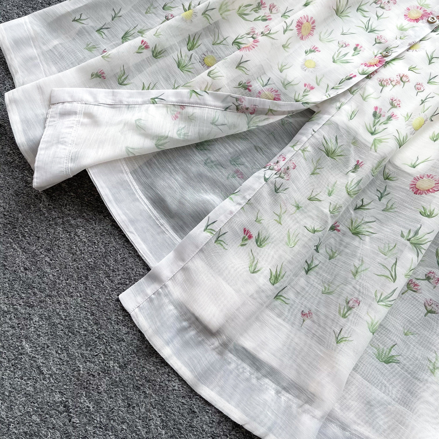 French Style Floral Print Dress for Women Short Sleeve Tie Waist A Line Silhouette Elegant Summer Occasion